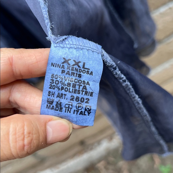 Nina Kendosa Paris Dark grayish Blue open front long sleeve cardigan‎ size M/L - Picture 4 of 9